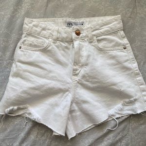 White High Rise Zara Shorts